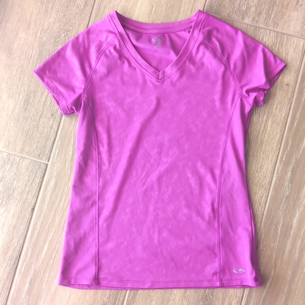 C9 by Champion Stay Dry Purple V-Neck Short Sleeve Shirt Women's Size S (4/6)